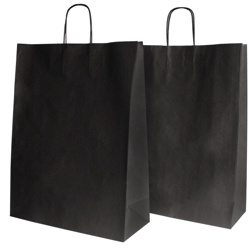 товар Черный пакет с кручеными ручками, внутри крафтовый, 350*150*450 мм CKPK035